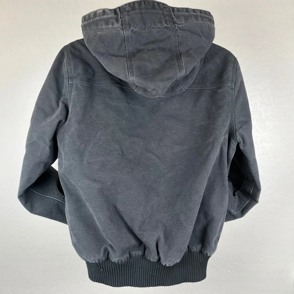 Carhartt 100815001 Womens Hooded Jacket Sherpa Lined Black Work Coat Size M 8/10 - Picture 2 of 10